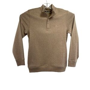 Tiger Woods Collection  Mens Small 1/4 ZIP Brown Golf Sweatshirt (U43) NW/OTs
